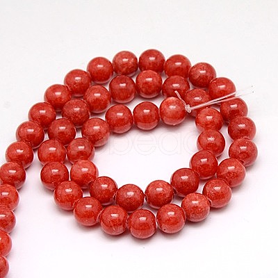 Natural Yellow Jade Beads Strands G-G598-8mm-YXS-16-1