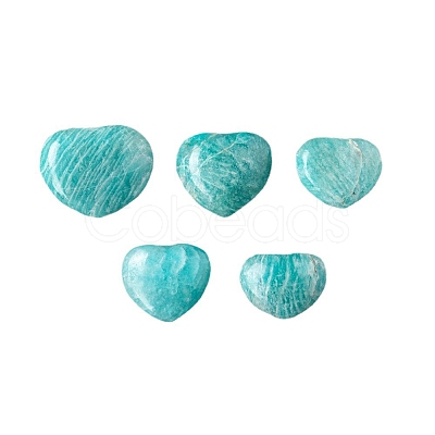 Natural Amazonite Heart Palm Stones PW-WG21258-01-1