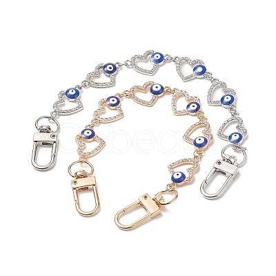 Alloy Enamel Heart with Evil Eye Link Chain Bag Extender Chains AJEW-BA00104-1