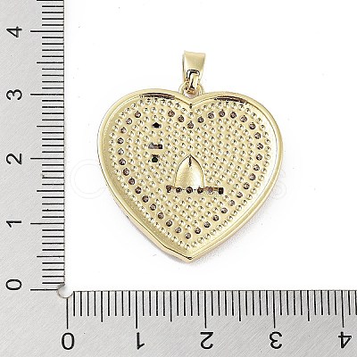 Rack Plating Brass Micro Pave Clear Cubic Zirconia Pendants KK-H474-24A-02G-1