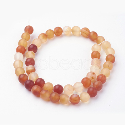 Natural Red Agate Bead Strands G-G735-64F-8mm-1