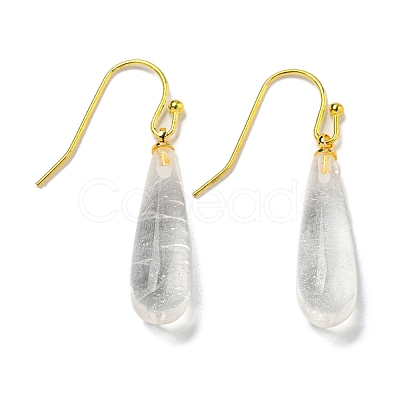 Ion Plating(IP) Natural Quartz Crystal Dangle Earring EJEW-C084-01G-08-1