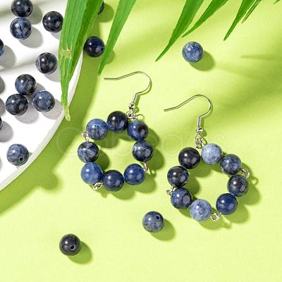 100Pcs 8mm Natural Sodalite Beads DIY-LS0002-32-1