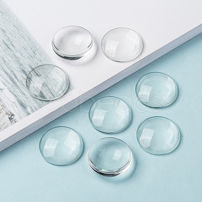 Transparent Glass Cabochons X-GGLA-R026-30mm-1