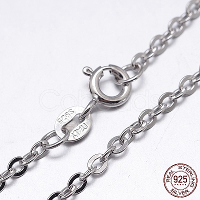 Anti-Tarnish Rhodium Plated Sterling Silver Cable Chains Necklaces X-NJEW-M157-30C-20-1