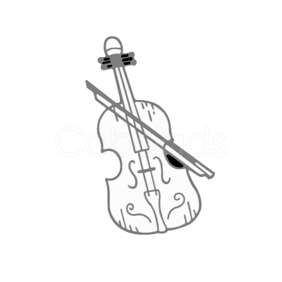 Musical Theme White Enamel Pin MUSI-PW0002-016F-1