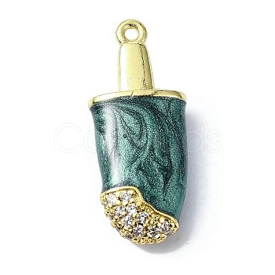 Rack Plating Brass Pave Cubic Zirconia Pendants KK-M282-03-1