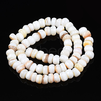 Natural Trochid Shell/Trochus Shell Beads Strands SHEL-S258-081-A01-1