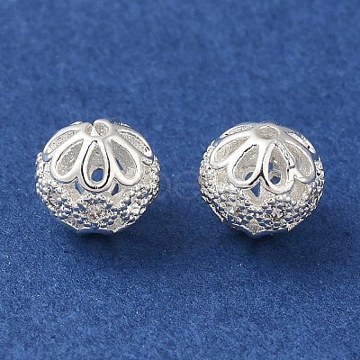 Rack Plating Brass Pave Cubic Zirconia Beads KK-M285-32B-S-1