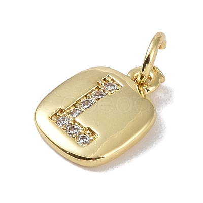 Rack Plating Brass Micro Pave CLear Cubic Zirconia Charms KK-E110-14G-L-1