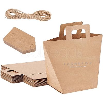 Nbeads Rectangle Foldable Creative Kraft Paper Gift Bag CON-NB0001-86-1