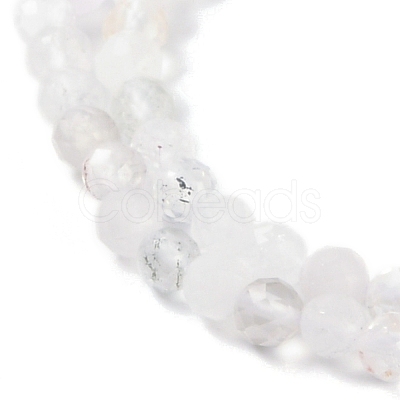 Faceted Round Natural Quartz Crystal Bead Strands G-L411-30-4mm-01-1