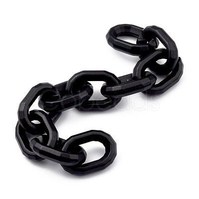 Handmade Spray Painted CCB Plastic Cable Chains AJEW-JB00736-1