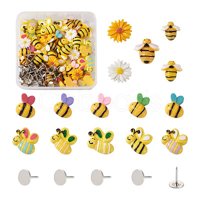 Craftdady 120Pcs DIY Bees & Daisy Shape Sofa Foam Nails Making Kits DIY-CD0001-12P-1