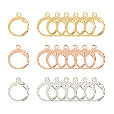 30Pcs 3 Style Ion Plating(IP) 316L Surgical Stainless Steel Leverback Earring Findings STAS-FS0001-18M-1