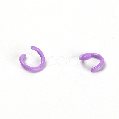 Baking Painted Metal Open Jump Rings FIND-TAC0001-24F-1