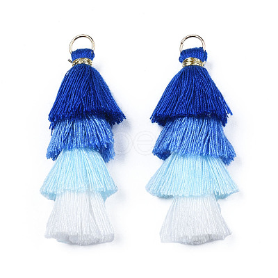 Polycotton(Polyester Cotton) Layered Tassel Big Pendant Decorations FIND-T052-16-08-1