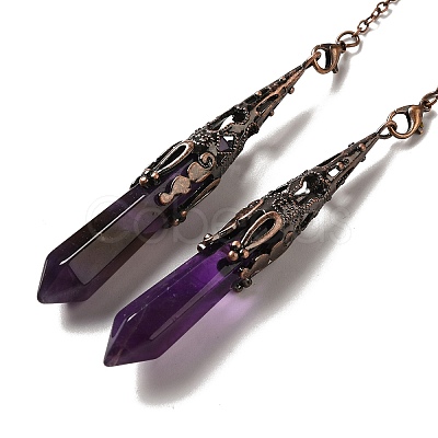 Natural Amethyst Dowsing Pendulum Big Pendants G-H285-06R-04-1