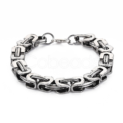 Alloy Byzantine Chains Bracelet for Men Women BJEW-N015-007-1