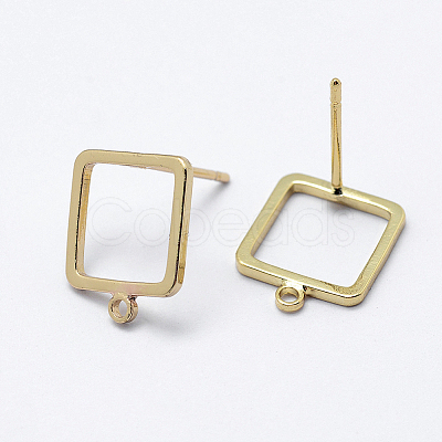 Brass Stud Earring Findings X-KK-F728-28G-NF-1