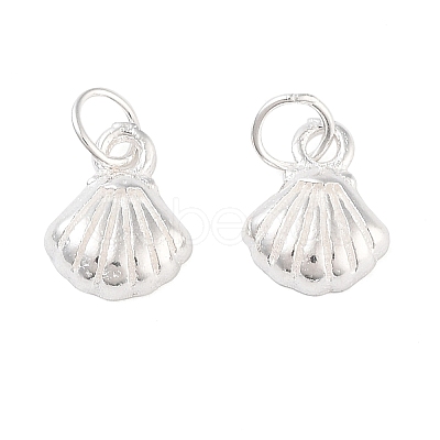 925 Sterling Silver Shell Charms with Jump Rings STER-K181-07S-1