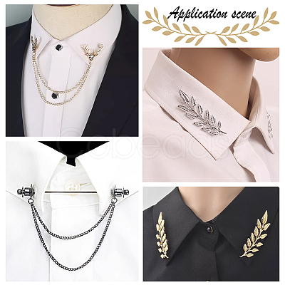 PandaHall Elite 8Pcs 8 Style Antler & Wing & Triangle Hanging Chain Brooches JEWB-PH0001-30-1