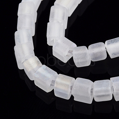 Transparent Frosted Glass Bead Strands GLAA-N047-08-B10-1