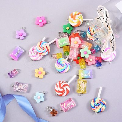 80Pcs 40 Style Polymer Clay & Resin Pendants RESI-SZ0001-41-1