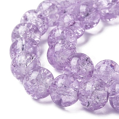 Spray Painted Crackle Glass Beads Strands CCG-Q002-8mm-04-1