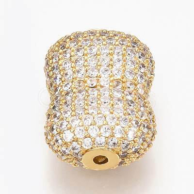 Brass Micro Pave Cubic Zirconia Beads ZIRC-T004-49G-1