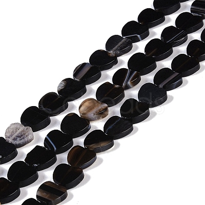 Natural Black Agate Beads Strands G-NH0011-G04-01-1