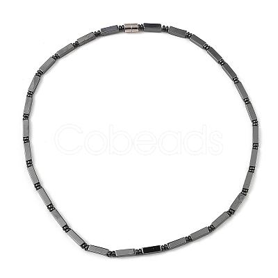 Rectangle Synthetic Non-Magnetic Hematite Beaded Necklaces for Women Men NJEW-E097-02-1