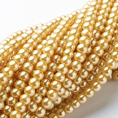 Glass Pearl Beads Strands X-HY-4D-B28-1