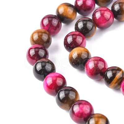 Natural Rose Tiger Eye and Yellow Tiger Eye Beads Strands X-G-G101-8mm-1-1