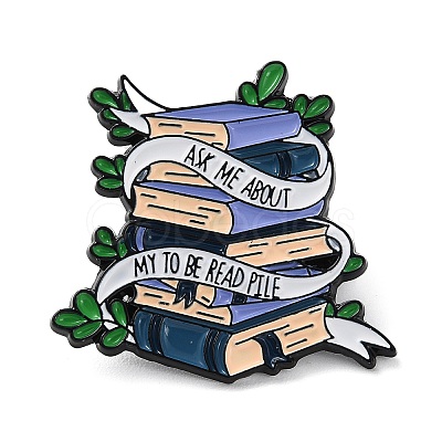 Book & Leaf Enamel Pins JEWB-F023-04-1