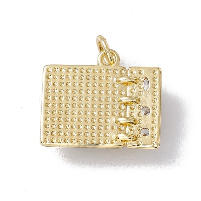 Brass Micro Pave Clear Cubic Zirconia Pendants KK-I692-05G-04-1