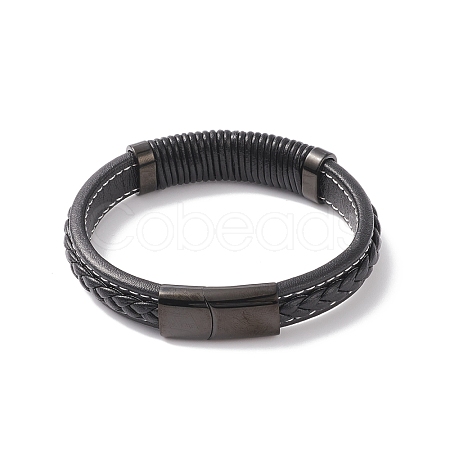 Leather Cord Bracelets BJEW-E345-09B-1