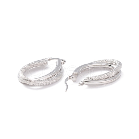 Chunky Textured Huggie Hoop Earrings for Women EJEW-A064-15P-RS-1