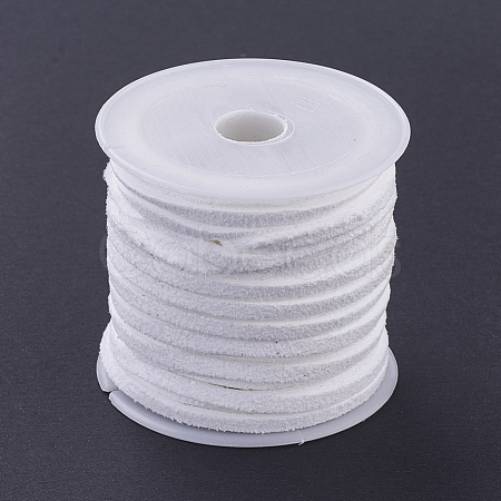 3x1.5mm White Flat Faux Suede Cord X-LW-R003-21-1