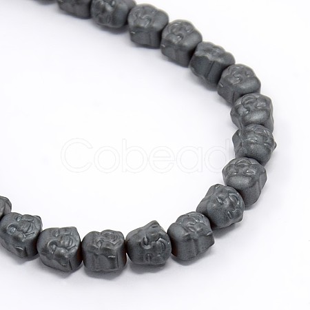 Frosted Non-magnetic Synthetic Hematite Beads Strands G-J181-01-1