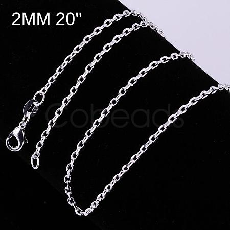 Brass Cable Chain Fine Necklaces NJEW-BB10869-20-1