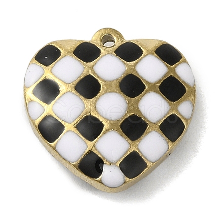 304 Stainless Steel Enamel Pendants STAS-E216-02G-01-1