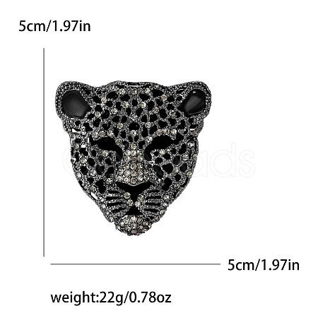 Head of Leopard Rhinestone Pins PW-WG22730-03-1