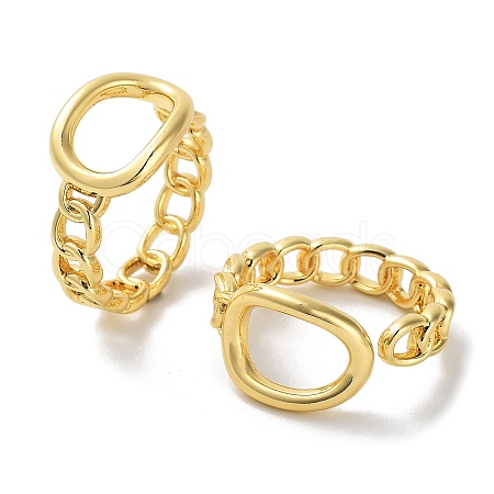 Brass Open Cuff Ring RJEW-E292-09G-1