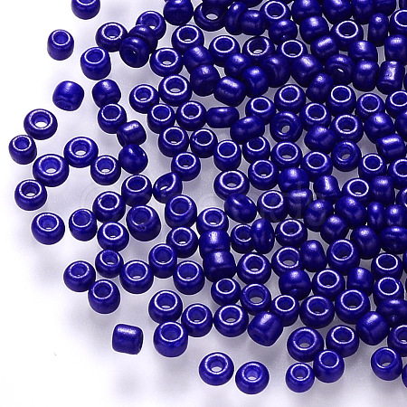 8/0 Baking Paint Glass Round Seed Beads SEED-S036-01B-07-1