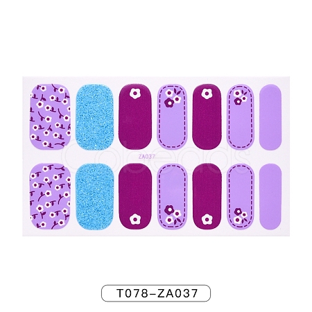 Fruit Floral Leopard Print Full Wrap Nail Polish Stickers MRMJ-T078-ZA037-1