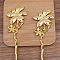 Alloy Hair Stick Findings, Flower, Golden, 172x42mm