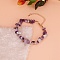 Natural Amethyst Chips Link Bracelets for Women, Nuggets, 6-1/4 inch(16cm)