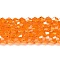 Transparent Electroplate Glass Beads Strands, AB Color Plated, Faceted, Bicone, Orange, 4x4mm, Hole: 0.8mm, about 82~85pcs/strand, 12.01~12.2 inch(30.5~31cm)