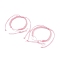 2Pcs Nylon Braided Bracelet Makings, Pink, Inner Diameter: 2 inch(5.2cm)